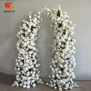 SMOOTH Wedding Events Party Decorative White Horn Flower Arch With Metal <b>Stand</b> - Product Image 1