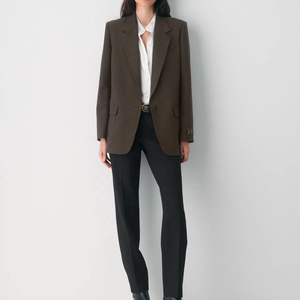 Blazer Casual Estructurado Marrón para Mujer - Product Image 3