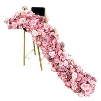 Arche de toile de fond de mariage, bande de fleurs artificielles en soie, arrangement au sol de 2m pour vitrine, salle d'exposition, décoration de table d'hôtel familial
