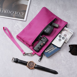 Borsa Portamonete Antifurto con Chiusura, Organizer a Doppio Strato in Tessuto Oxford, Borsa Porta Passaporto e Accessori con Cerniera - Product Image 4
