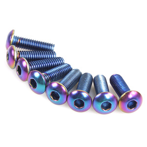 Tornillos para Volante de Coche M5X0.8, Cabeza Plana y Redonda, Azul Verde, Acero Inoxidable 304, Pernos de Fijación para Modificación de Carreras - Product Image 5