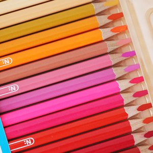 <span class=keywords><strong>Lápiz</strong></span> de madera de 48 colores, caja de pvc de alta calidad de 4,0mm, con logo OEM, juego escolar para niños - Product Image 5