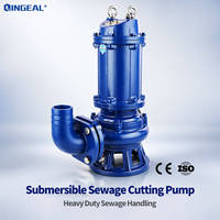 Pompe submersible de découpe WQK pour eaux usées 3kW 5.5kW 7.5kW, anti-blocage pour eaux usées municipales fibreuses, 380V CE OEM