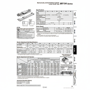 Pièces pneumatiques mécaniquement articulées de cylindre sans tige de MY1H16-150 pneumatique de SMC - Product Image 1