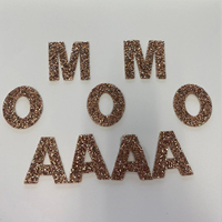 Lettres 3D en strass thermocollantes, personnalisables, testées, de qualité supérieure, alphabet complet A-Z, motif floral, patch adhésif en maille, bling pour chapeau
