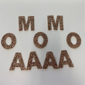 Oro Hotfix lettere strass, completo alfabeto <span class=keywords><strong>A-Z</strong></span> Patch strass con adesivo, maglia lettere Bling - Product Image 3