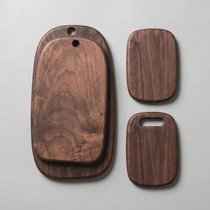 Planche à découper en bois de noyer noir avec trou de suspension, antidérapante, durable, écologique, légère, pour fromage, fruits, viande - Product Image 1