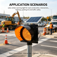 Feux de signalisation clignotants solaires à LED 400 mm, balise de sécurité routière ambre pour travaux routiers et intersections, vente en gros Yz