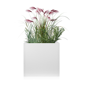 White <b>Square</b> Stainless Steel Flower <b>Pot</b> Modern American Farmhouse Design 51L Capacity Indoor/Outdoor Planter for Home Decor Gnee - Product Image 3
