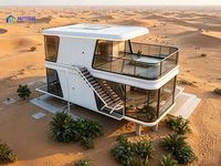 Maison-capsule spatiale à double étage de 20 pieds avec terrasses supérieure et inférieure, suite parent-enfant pour vacances en famille