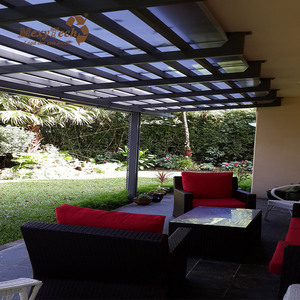 Pérgola <span class=keywords><strong>de</strong></span> Diseño Moderno MexyTech para Exteriores, Toldo para Terraza Delantera, Adosada a la Casa, <span class=keywords><strong>de</strong></span> <span class=keywords><strong>Madera</strong></span> Compuesta WPC - Product Image 2