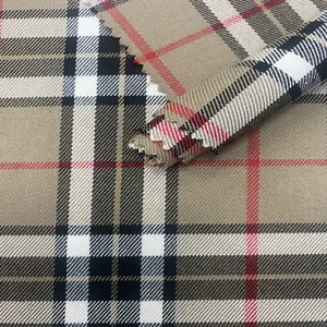 Tissus respirants à carreaux teints en fil spandex et rayonne polyester 225GSM de conception personnalisée pour manteaux