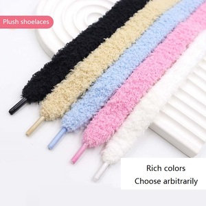 Tali sepatu berbulu datar 20mm kualitas tinggi tali sepatu Cozzy datar warna-warni Natal berbulu modis untuk sepatu kets - Product Image 6
