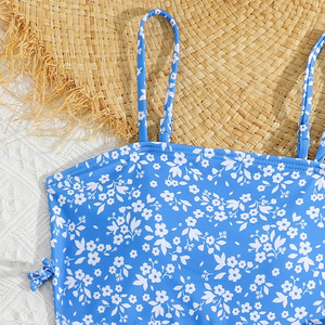 カスタムキッズ3ピース水着8-12歳女の子ビキニ花柄ビーチウェア子供用水着セット夏休み - Product Image 5