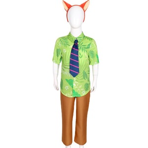 Disfraz de Nick Wilde de Zootopia, camisa verde, pantalones marrones, traje de cosplay para niños - Product Image 1