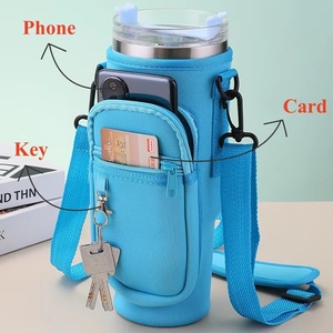 40 أونصة حقيبة حاملة مفاتيح سلسلة بطاقة تخزين الهاتف حامل جيب قابل للتعديل حزام الكتف حقيبة الأكمام الواقية - Product Image 3