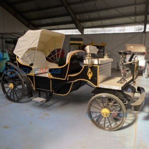 Calèches de mariage haut de gamme noires pour loisirs et événements, personnalisables en couleurs, pour visites touristiques sans chevaux - Product Image 6