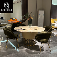 Meubles de salle à manger italiens Table de salle à manger en marbre Mobilier de luxe moderne Ensemble table et chaises de salle à manger