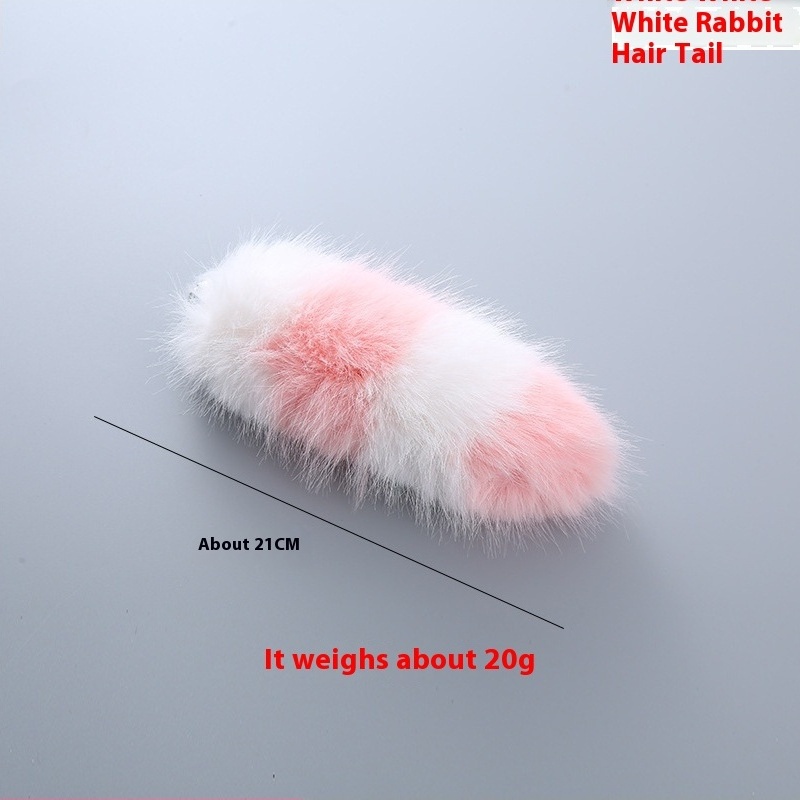 Queue fourrure de lapin rose