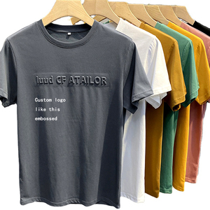 T-shirts graphiques OEM à col rond avec logo personnalisé, impression en relief, t-shirts pour hommes, vêtements d'été, t-shirt - Product Image 1