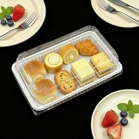 Conteneur à salade, pâtisserie et bonbons en plastique PET transparent, petit, rectangulaire, personnalisable, modèle Guangdong Z2538, vente en gros