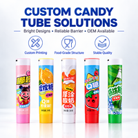 Tubes d'emballage alimentaire laminés pour bonbons, conteneurs souples en aluminium et plastique, tubes à confiture personnalisés imprimés UV 12,7-35 mm