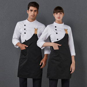 Vêtement de travail en coton respirant à double boutonnage, logo personnalisé, uniforme de chef long, conçu sur mesure, veste de cuisine professionnelle unisexe - Product Image 1