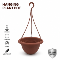 Pot de fleurs suspendu en terre cuite PP Yunuoxi 29,8 cm, pot de plante en plastique épaissi avec crochet, vente en gros d'usine