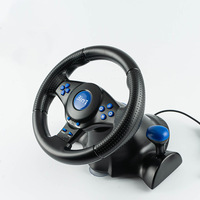 Volante de Carreras con Cable 4 en 1, Controlador de Juegos para 360, PS2 y PC, USB, Doble Vibración, Experiencia de Conducción Realista BK01