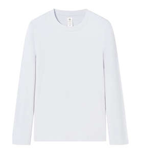 חולצת כותנה כבדה שרוול ארוך עם חולצה שרוול ארוך לגברים ולנשים רקום לוגו רקום - Product Image 1