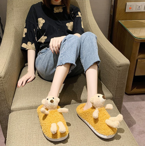 LK di alta qualità caldo simpatico cartone animato peluche casa SlippersTPR Sole orsacchiotto pantofole da donna - Product Image 3