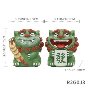 2 Paires de Lions du Vent en Résine Feng Shui de <span class=keywords><strong>3</strong></span>,5 Pouces, Ornements Porte-Bonheur pour la Maison, <span class=keywords><strong>le</strong></span> Bureau ou les Étagères, Cadeau Traditionnel Chinois - Product Image 4