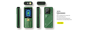 Teléfono con Función de Barra Q20000 de QTEL, Pantalla de 2.4 Pulgadas, Linterna Grande, Batería de 10000 mAh, Teléfono con <span class=keywords><strong>Tres</strong></span> Tarjetas SIM, Banco de Energía - Product Image 2