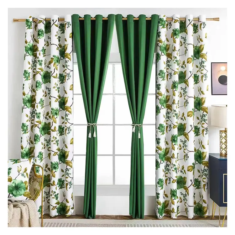Hot 2024 design digital Cheap Price Blackout Printing Polyester Curtain For Living