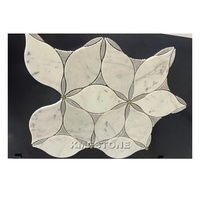 Design moderne Mosaïque de marbre blanc naturel Motifs de fleurs décoratives Forme irrégulière Cuisine Bacasplash