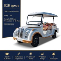 Vente en gros de voitures électriques classiques antiques personnalisées à 8 places, batterie au lithium, 30 km/h, bus touristique rétro vintage, prix d'usine, OEM ODM
