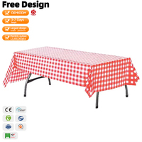 Nappe de table jetable en plastique personnalisée avec impression de logo, rouleau de nappe pour décoration de fête en plein air
