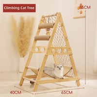 Arbre à chat moderne en bois massif, lit capsule spatiale carrée, griffoirs en sisal, hamac en filet pour chat, pour intérieur