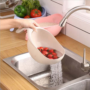 Venta al por mayor <span class=keywords><strong>cocina</strong></span> PP plástico arroz tamiz frutas y verduras lavado tazón cesta <span class=keywords><strong>escurridor</strong></span> - Product Image 2