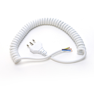 Cable de resorte de 3 núcleos blanco negro 1,5 m 1,8 m negro Cable de extensión de alimentación en espiral retráctil EU de alta calidad - Product Image 4