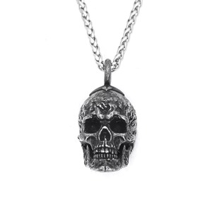 Collar con colgante de calavera de acero inoxidable yunnique, joyería de cadena de estilo Punk para hombre, cadena de hueso de dragón de 60cm, colgante individual A0200 - Product Image 5