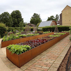 Bordure de jardin rectangulaire en acier Corten durable, bordure en métal rouillé pour pelouse et aménagement paysager en pierre - Product Image 6