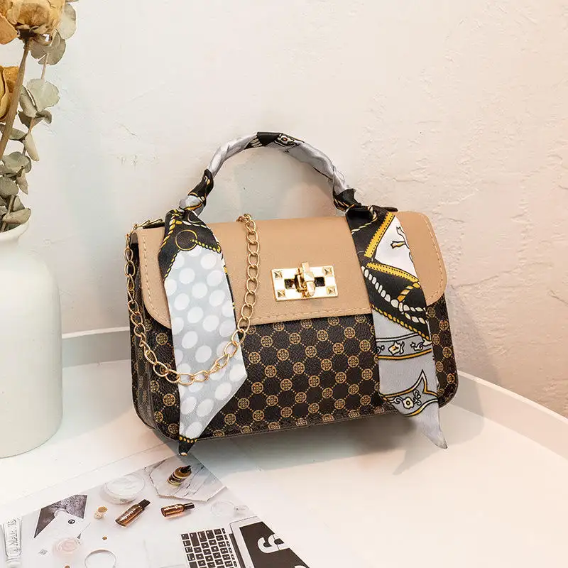 Piccola borsa quadrata stampata in Mini catena Messenger borse firmate marche famose nuove borse da donna di alta qualità in PVC