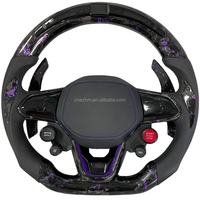 Volant de course en fibre de carbone personnalisé Accents or violet avec fonctions de sport automobile Bouton R8 pour plate-forme MQB EVO MEB