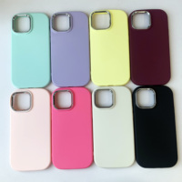 Coque de téléphone en TPU souple, couleur unie, avec cadre d'appareil photo électroplaqué, pour iPhone 17 16 15 14 13 12 11 Pro Max