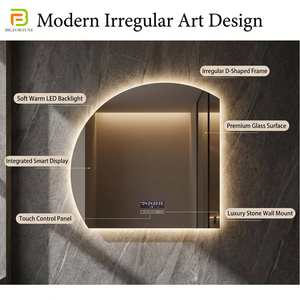 <span class=keywords><strong>Miroir</strong></span> rond demi-lune mural moderne pour décoration <span class=keywords><strong>de</strong></span> la maison <span class=keywords><strong>Miroir</strong></span> intelligent <span class=keywords><strong>avec</strong></span> interrupteur à capteur tactile <span class=keywords><strong>Miroir</strong></span> sans cadre pour <span class=keywords><strong>salle</strong></span> <span class=keywords><strong>de</strong></span> <span class=keywords><strong>bain</strong></span> <span class=keywords><strong>avec</strong></span> lumière LED - Product Image 1