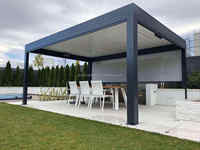 Pergola motorisée en aluminium avec télécommande, toit à lames orientables étanche, auvent de balcon, structure automatique, ombrage rétractable