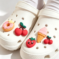 3D PVC Cartoon Schoen Charms voor Tuinschoenen DIY Zachte Bloem Fruit Clog Decoratie Cadeaus