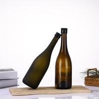 Bouteille de vin vide givrée personnalisée de haute qualité 750 ml, bouteille de vin rouge en verre ambré vert foncé noir, bouteille de vin transparente