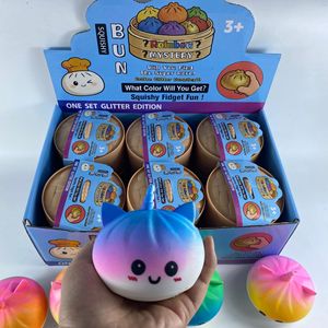 Dumpling Squishy Squeeze Stress Relief Fidget Toy Colorful Sparkle Baozi Vent Sensory Toy For Kids <b>Gift</b> Wholesale - Product Image 4